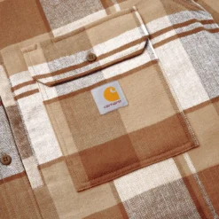 Carhartt WIP X INVINCIBLE L/S Work Shirt Max -Stussy Store A2420602Z3XX LS Work Shirt Max Coca Mocha Detail
