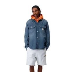 Harvey Shirt Jac -Stussy Store harvey shirt jac blue dark used wash 65 2